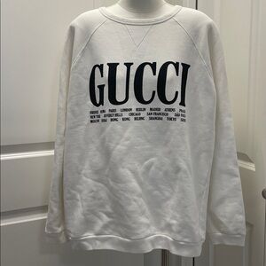 Gucci Cities Logo Sweatshirt | White | Size L | Made in Italy | NWOT 💯AUTHENTIC